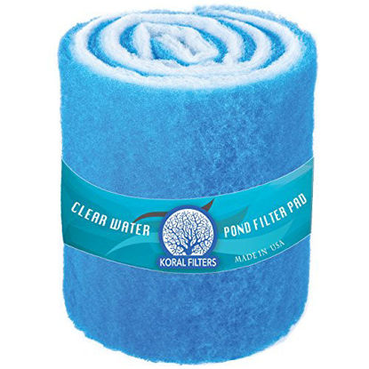 Picture of Koral Filters Original Koi Pond and Aquarium Filter Pad Media Roll - Blue Bonded - 24 Inches by 72 Inches (6 ft) by 0.75 Inches - Cut to Fit - Durable - Fish and Reef Aquarium Compatible