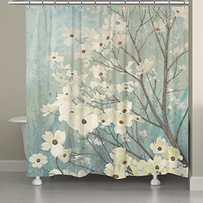Picture of Crystal Emotion Flowering Dogwood Blossoms Shower Curtain 72x84inch