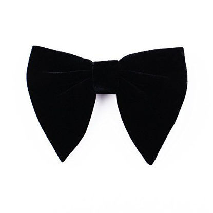 Picture of Ajingken Black Velvet Bow Ties Mens Pre-Tied Satin Formal Tuxedo Big Bowtie Oversized Bow Knot, 1, Medium