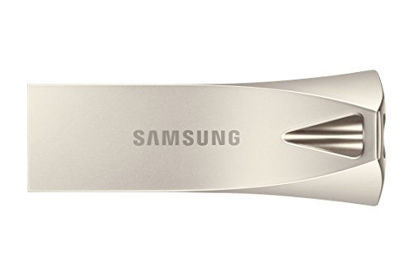 Picture of Samsung BAR Plus USB 3.1 Flash Drive 128GB - 300MB/s (MUF-128BE3/AM) - Champagne Silver