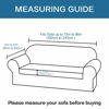 Picture of H.VERSAILTEX Stretch Sofa Covers 2 Piece for 3 Cushion Couch Covers Sofa Slipcovers Furniture Covers (Base Cover & Seat Cushion Cover) Feature Deluxe Textured Jacquard (Standard Sofa, Navy)