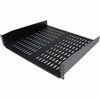 Picture of StarTech.com 2U Server Rack Shelf - Universal Vented Cantilever Tray for 19" Network Equipment Rack & Cabinet - Heavy Duty Steel - 50lb - 16" Deep (CABSHELFV) Black