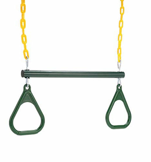GetUSCart Eastern Jungle Gym Trapeze Bar and Gym Rings Large Trapeze