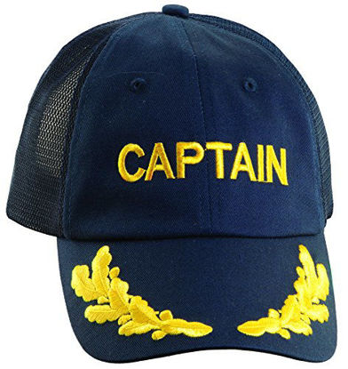 Picture of Dorfman Pacific Co. Men's Mesh Back Captain Cap, Navy, One Size
