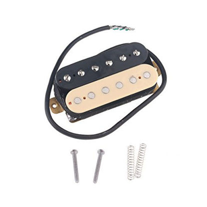 Picture of Musiclily 52mm Humbucker Pickup Electric Guitar Bridge Pickups for Fender Stratocaster Les Paul Style Guitar Replacement, Zebra