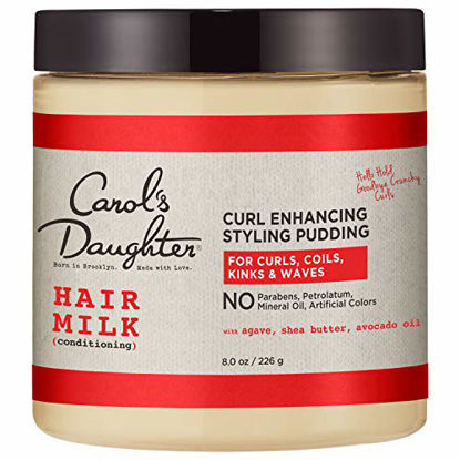 Picture of Carols Daughter Hair Milk Styling Pudding for Curls, Coils and Waves, with Agave and Avocado Oil, Paraben Free Defining Curl Cream, 8 oz