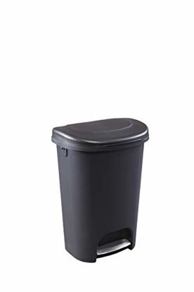 Picture of Rubbermaid Step-On Lid Trash Can for Home, Kitchen, and Bathroom Garbage, 13 Gallon, Black