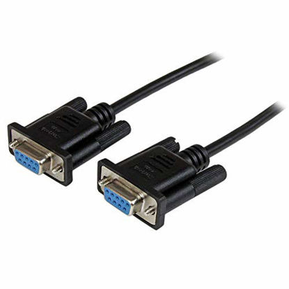 Picture of StarTech.com 1m Black DB9 RS232 Serial Null Modem Cable F/F - DB9 Female to Female - 9 pin RS232 Null Modem Cable - 1 meter, Black
