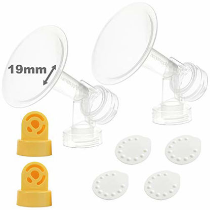 Picture of Nenesupply Pump Parts Compatible with Medela Breastpump Not Original Medela Pump Parts 19mm Breastshield Valve Membrane for Medela Pump in Style Medela Symphony Swing Replace Medela Breastshield