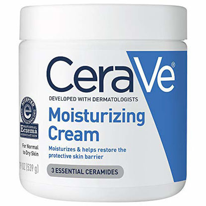 Picture of CeraVe Moisturizing Cream | Body and Face Moisturizer for Dry Skin | Body Cream with Hyaluronic Acid and Ceramides | 19 Ounce