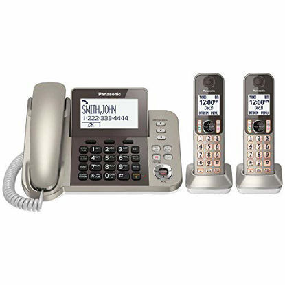 Picture of PANASONIC Corded / Cordless Phone System with Answering Machine and One Touch Call Blocking - 2 Handsets - KX-TGF352N (Champagne Gold)