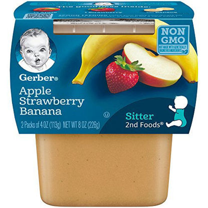 Picture of Gerber 2nd Foods Apple Strawberry Banana, 4 Ounce Tubs, 2 Count (Pack of 8)