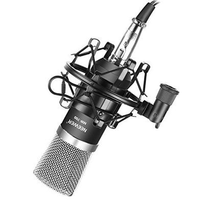 Picture of Neewer NW-700 Professional Studio Broadcasting & Recording Condenser Microphone (1)NW-700 Condenser Microphone (1)Metal Microphone Shock Mount (1)Ball-type Anti-wind Foam Cap (1)Microphone Audio Cable
