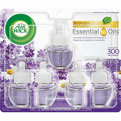 Picture of Air Wick Plug in Scented Oil 5 Refills, Lavender and Chamomile, (5x0.67oz), Essential Oils, Air Freshener