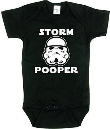 Picture of Texas Tees, SciFi Shirt, Funny Onesie Baby, Storm Pooper, Black, 6-12 Month