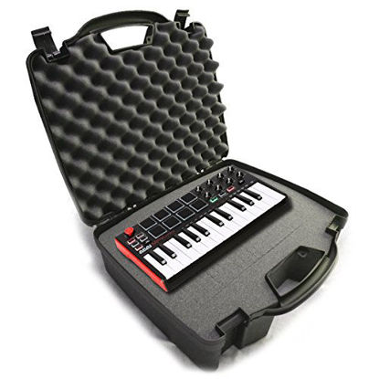 Picture of Casematix Studiocase Travel Studio Hard Case Compatible with Alesis Sr18 or Sr16 Drum Machines, 25 Key Mini Akai Professional Mpk Midi or IK iRig Keys 2 Mini and Accessories in Customizable Foam