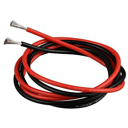 Picture of BNTECHGO 14 Gauge Silicone Wire 3 ft red and 3 ft Black Flexible 14 AWG Stranded Copper Wire