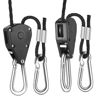 Picture of iPower GLROPEX6 6-Pair 1/8 Inch 8-Feet Long Heavy Duty Adjustable Rope Clip Hanger (150lbs Weight Capacity) Reinforced Metal Internal Gears, 6 Pack, White