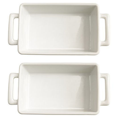 Picture of HIC Harold Import Co White Porcelain 8.5 x 5.5 Inch Individual Lasagna Pan, Set of 2