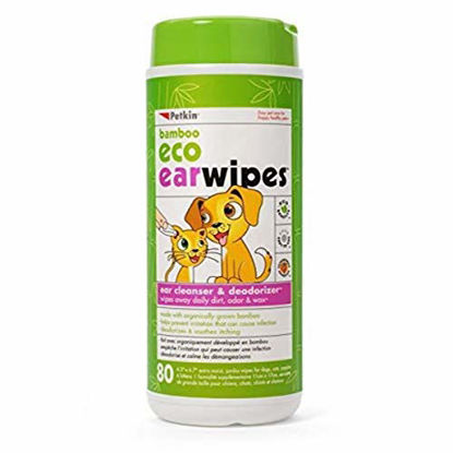 Picture of Petkin Pet Eco Ear Wipes Size 80ct Petkin Pet Eco Ear Wipes Dog/Cat 80ct