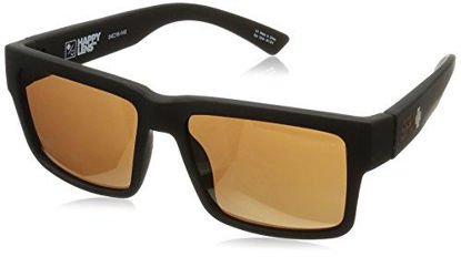 Picture of Spy Optic Montana Square Sunglasses, Soft Matte Black/Happy Bronze/Gold Mirror, 1.5 mm
