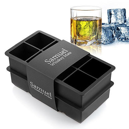 2pc Ice Maker Large Cube Square Tray Molds Whiskey Ball Cocktails Silicone  Big