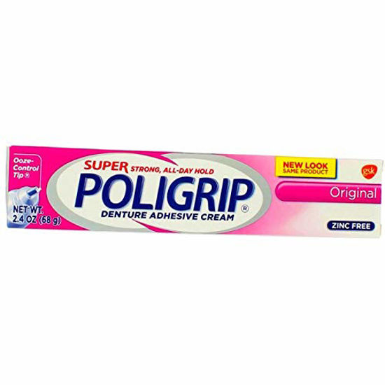Picture of SUPER POLIGRIP Denture Adhesive Cream Original 2.40 oz (Pack of 4)