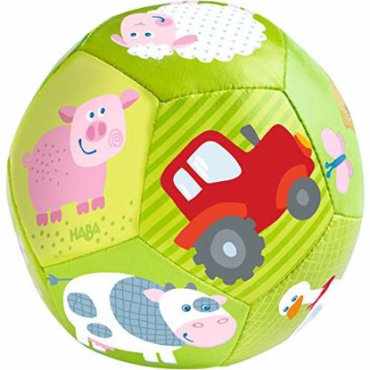 Picture of HABA Baby Ball on The Farm 4.5" for Babies 6 Months and Up