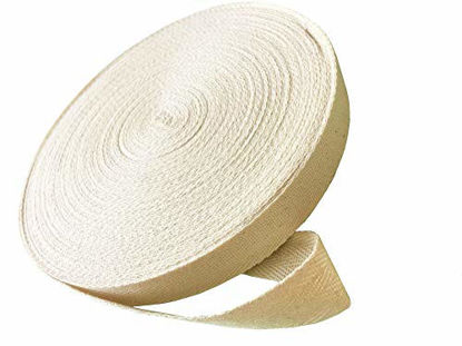 Picture of Abbaoww 50 Yard 3/4 Inch Cotton Twill Tape Ribbon, Soft Natural Webbing Tape Herringbone Bias Tape for Sewing DIY Craft, Beige