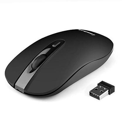Picture of LeadsaiL Rechargeable Wireless Computer Mouse, 2.4G Portable Slim Cordless Mouse Less Noise for Laptop Optical Mouse with 5 Adjustable DPI Levels USB Mouse for Laptop, Deskbtop, MacBook