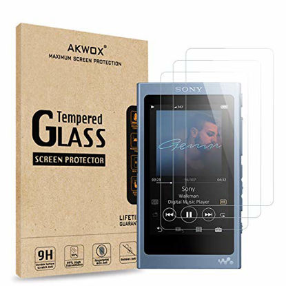 Picture of AKWOX [Pack of 3] Tempered Glass Screen Protector For Sony NW-A45, [0.3mm 2.5D High Definition 9H Hardnessm] Screen Protector for Sony NW A40 A45 A46 A47