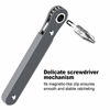 Picture of MulWark 20pc 1/4 Ultra Low Profile Mini Ratchet Wrench Close Quarters Screwdriver Set with High Torque - Right Angle EDC Tool with 90 Degree Mini Offset Reversible Drive Handle & Multi Hex Bits Set