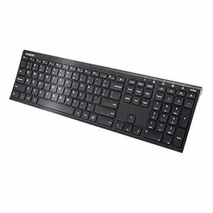 Picture of Sonkir Wireless Keyboard, 2.4GHz Ultra Thin Rechargeable Aluminum Full Size Wireless Keyboard