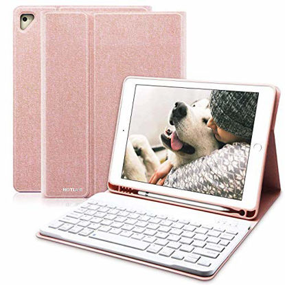 Picture of iPad Keyboard Case 9.7 for iPad 2018 6th Gen, iPad Pro 9.7" 2017 5th Gen, iPad Air 2/Air, Wireless Detachable Keyboard, Multiple Angle Stand Honeycomb Cover with Pencil Holder