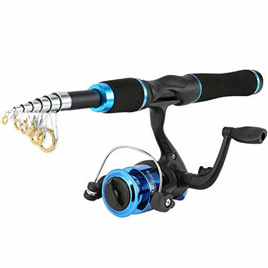 YONGZHI Kids Fishing Pole with Spinning Reels,Telescopic Fishing Rod,Shoulder 