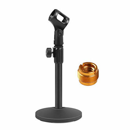 Picture of InnoGear Desktop Microphone Stand, Upgraded Adjustable Table Mic Stand with Mic Clip and 5/8" Male to 3/8" Female Screw for Blue Yeti Snowball Spark & Other Microphone