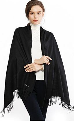 Picture of Cashmere Winter Warm Scarf Pashmina Shawl Wrap for Women and Men Black Long Large Soft Scarves
