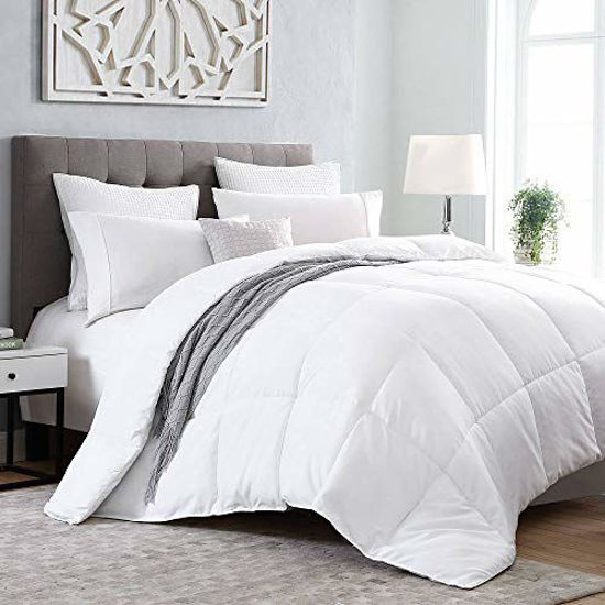 GetUSCart Kingsley Trend Down Alternative Quilted Stand Alone Comforter Duvet Insert All Season Soft Comforter Machine Washable White King 104 x 92