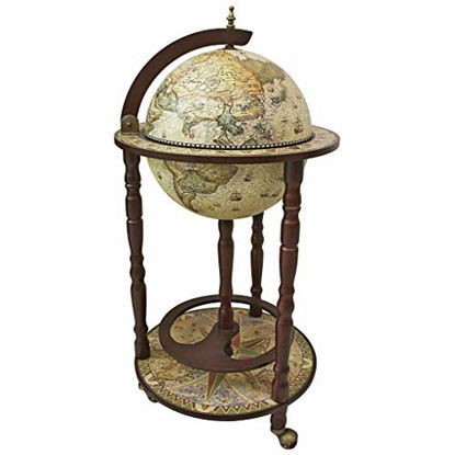 Picture of Design Toscano Sixteenth Century Replica Globe Bar Cabinet, 34.5 Inch, Crema Durata