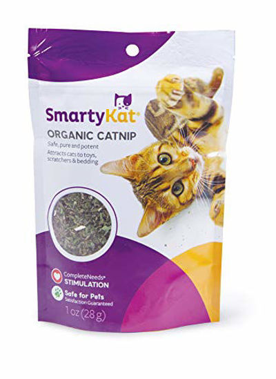 Picture of SmartyKat, Organic Catnip, For Cats, 100% Certified Organic, Natural, Pure, Potent, Resealable Pouch, 1 Oz