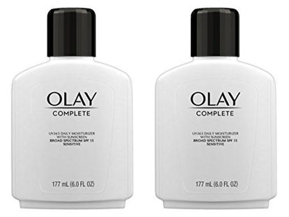 Picture of Face Moisturizer by Olay Complete Lotion All Day Moisturizer with Sunscreen SPF 15 for Sensitive Skin, 6.0 fl oz (Pack of 2)