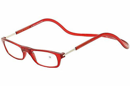 Picture of CliC Original Adjustable Front Magnetic Connect Reading Glasses; Red