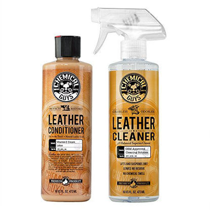 Picture of Chemical Guys Leather Cleaner and Conditioner Complete Leather Care Kit (16 Oz) (2 Items)