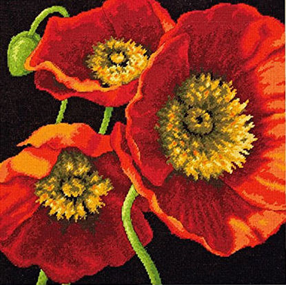 Picture of DIMENSIONS Needlepoint Kit, Red Poppy Trio, 14'' x 14''