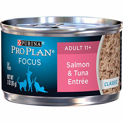 Picture of Purina Pro Plan Senior Pate Wet Cat Food, FOCUS Salmon & Tuna Entree - (24) 3 oz. Pull-Top Cans