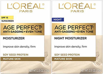 Picture of L'Oreal Paris Skin Expertise Age Perfect for Mature Skin, Day Cream SPF 15 + Night Cream, 2.5 Ounce Each