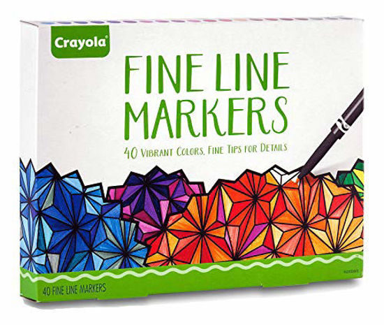 Picture of Crayola Fine Line Markers Adult Coloring Set, Kids Indoor Activities At Home, Gift, 40 Count