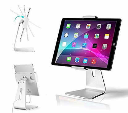 Picture of AboveTEK Elegant Tablet Stand, Aluminum iPad Stand Holder, Desktop Kiosk POS Stand for 7-13 inch iPad Pro Air Mini Galaxy Tab Nexus, Tablet Mount for Store Showcase Office Reception Kitchen Countertop