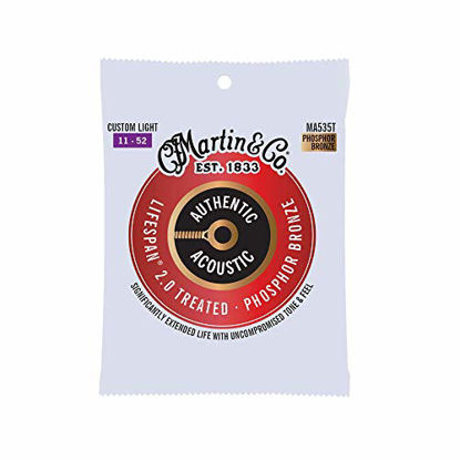 Picture of Martin Guitar Authentic Acoustic Lifespan 2.0 MA535T, 92/8 Phosphor Bronze, Treated Custom-Light-Gauge Strings