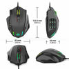Picture of Redragon M908 Impact RGB LED MMO Mouse with Side Buttons Optical Wired Gaming Mouse with 12,400DPI, High Precision, 19 Programmable Mouse Buttons